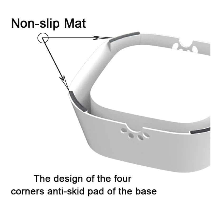Close-up of the non-slip mat design on the base of a floating dog water bowl, ensuring stability and reducing spills.